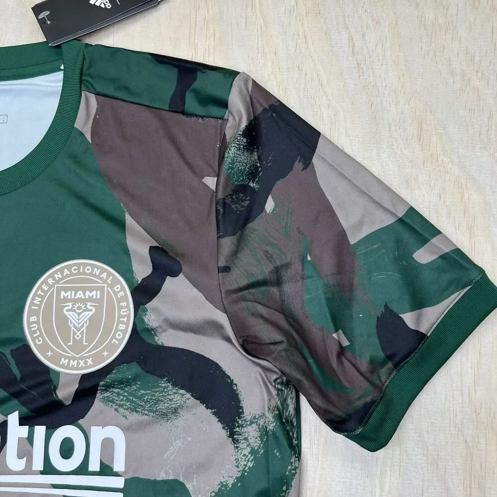 NEW Inter Miami CF adidas Camo 2021 Pre-Match  Performance Top Shirt MD